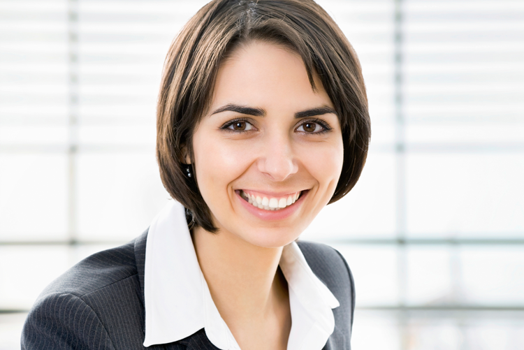 Business Porträt einer jungen Frau - hergestellt im Greenscreen-Verfahren